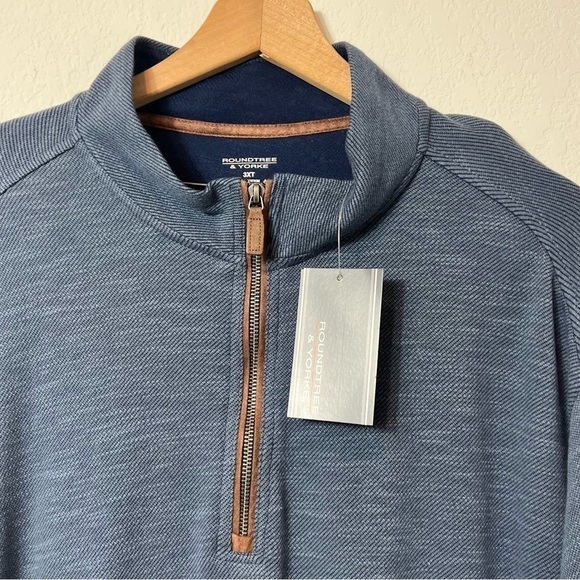 ROUNDTREE & YORKE BLUE LONG SLEEVE MEN SWEATER ZIP UP SIZE 3XT NEW - Picture 3 of 7